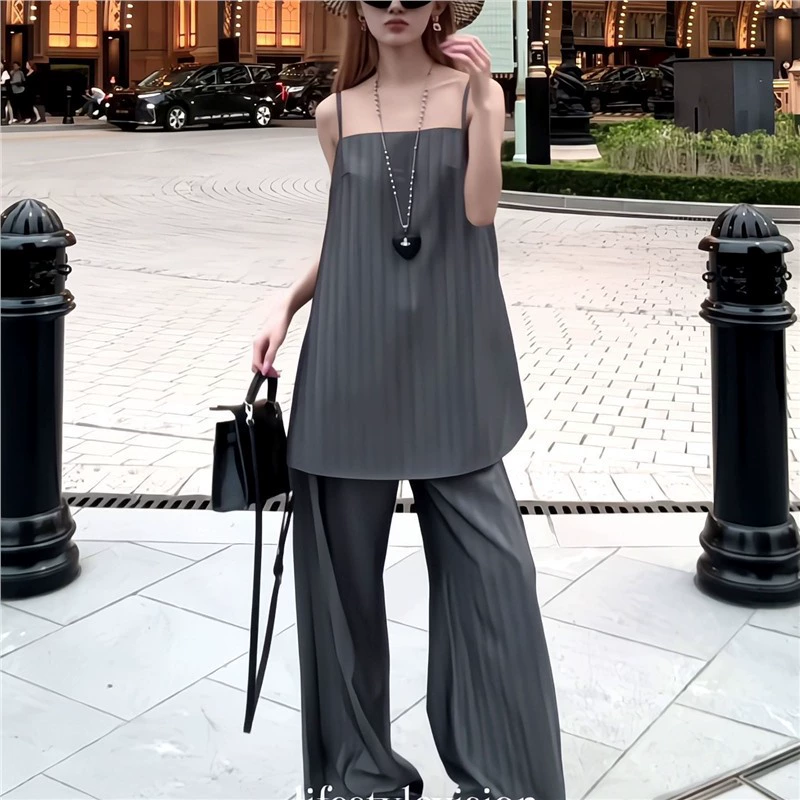 Classic suit jacket, set, top with cups sleevless, loose fit