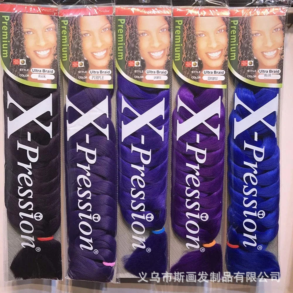 Europa y los Estados Unidos comercio exterior 165g fibra química trenzas sucias de color XP paquete de Toká peruca africana extensión de cabello negro trenzas largas