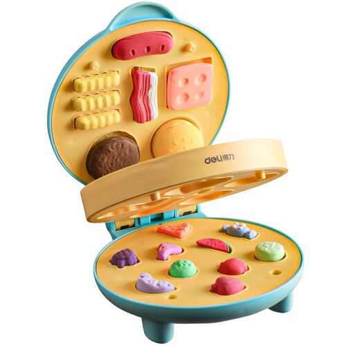 Deli 67802 Hamburger Maker Color Clay Children's Plasticine Food Grade Noodle Maker Toy Wholesale Clay Mold