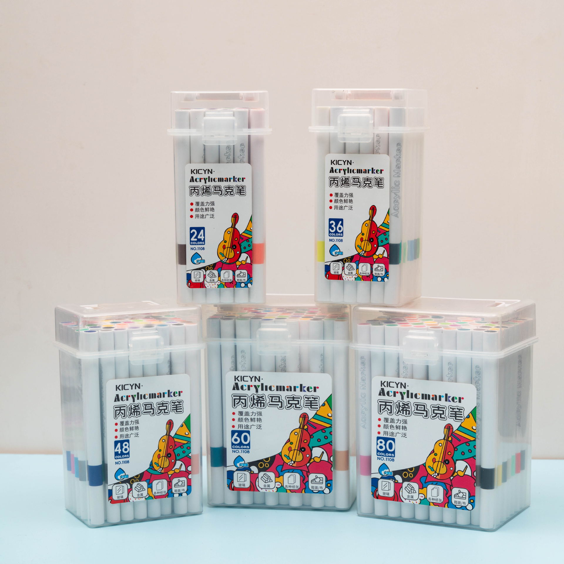 Acrylic Marker Pen Satchel Barrel Opaque Color Stackable Student Kidsren's Painting Watercolor Pen Art DIY Pen