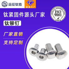 远征钛合金TA2半圆头实心铆钉圆头敲击式沉头半空心M3M4M5M6M8M10