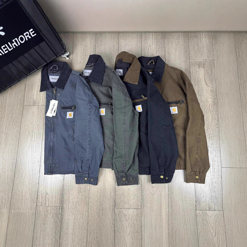 New Carhartt Spring and Autumn Heavy-Duty Washed Canvas Jacket Workwear Classic Couple Versatile Retro