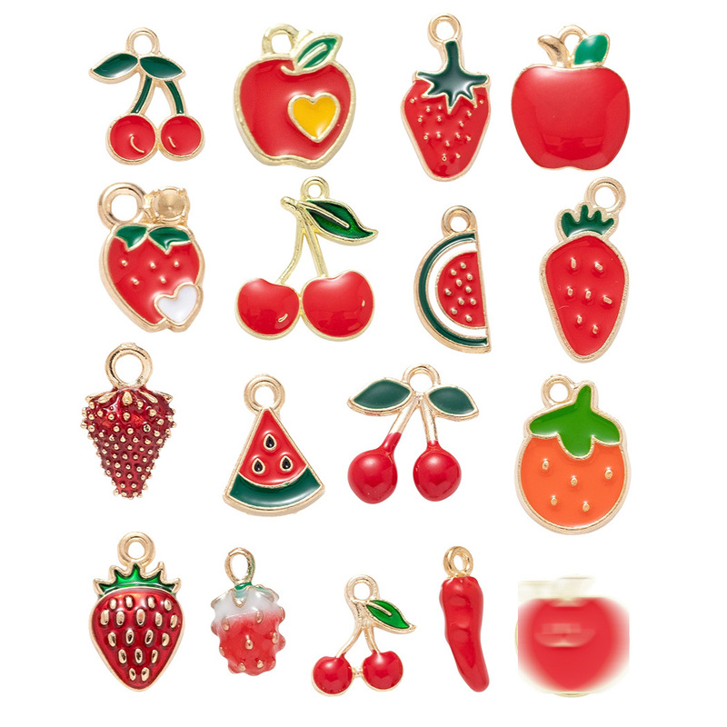 DIY K-Style Dripping Oil Alloy Small Pendant Fruit Series Collection Pendant Earrings Necklace Bracelet Hair Accessories
