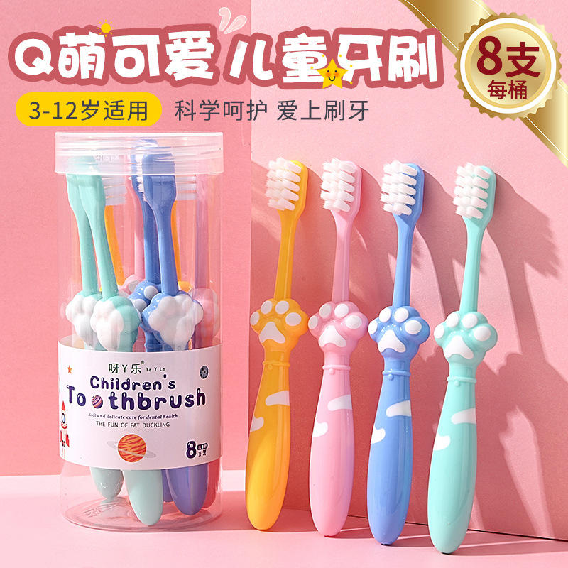 Cute Cat Claw Kidsren's Toothbrush Soft Bristles for Boys and Girls Aged 3-9 and Above, Kidsren's Baby Toothbrush Wholesale