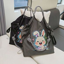 日系新款大容量小清新手提斜挎包通勤包托特包防泼水尼龙‌帆布包