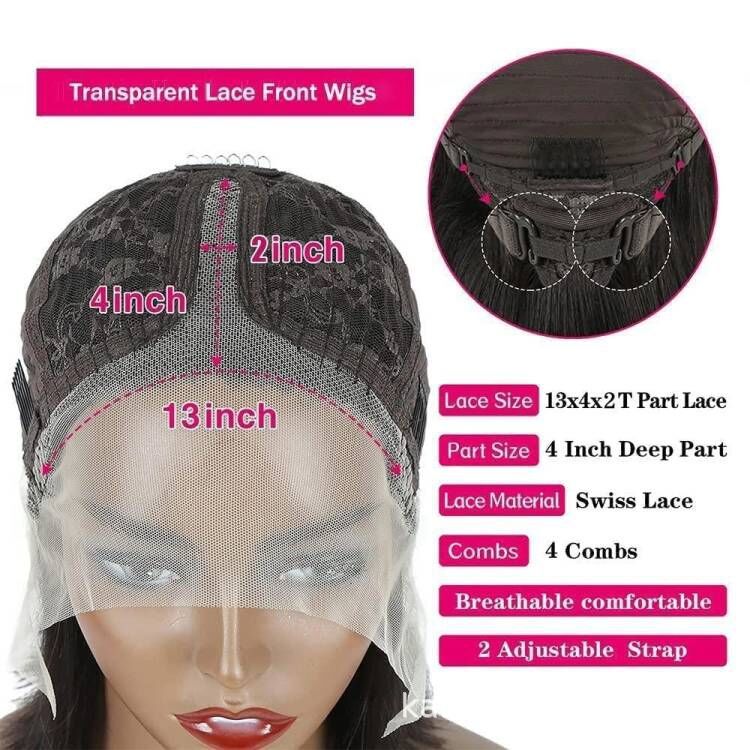 T-tipo Bob cabeza cubierta peluca corta cabello humano cabeza de onda peluca cubierta de cabello 13x4 T-tipo cubierta de cabello