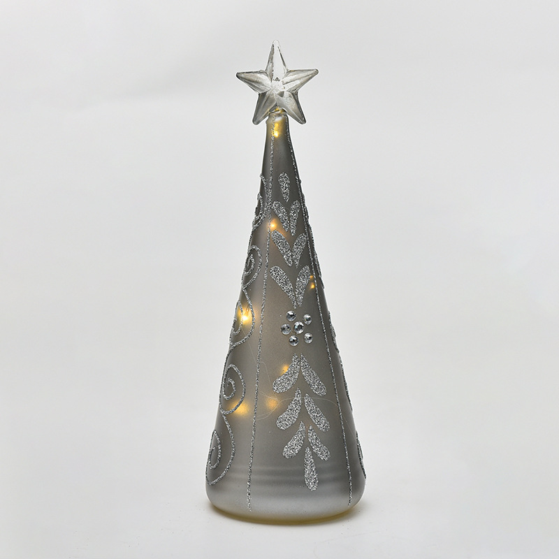 Fábrica al por mayor árbol de Navidad lámpara de cristal decorativa LED luminosa decoración de escritorio decoración de Navidad luz de la noche