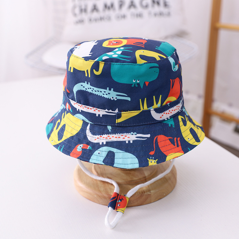 Unisex Cotton Baby Bucket Hat Spring Summer Animal Pattern_voghion.com