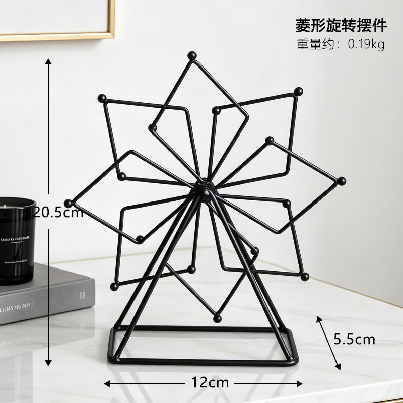 Black diamond-shaped ferris wheel rotating ornament