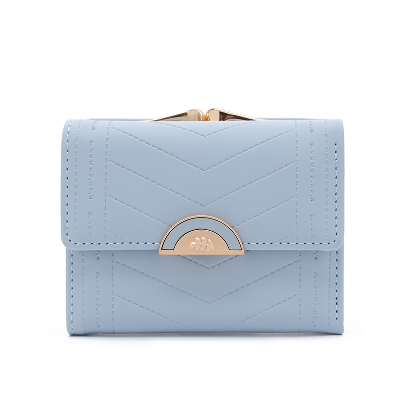 99g Weight Women's Solid Color Pu Leather Hidden Buckle Wallets