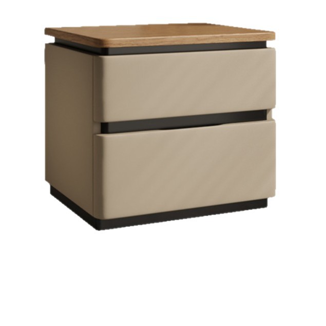 Mesa de cabecera de madera maciza dormitorio italiano minimalista 60cm tamaño grande ligero de lujo alto gabinete de almacenamiento de la cama sin instalación