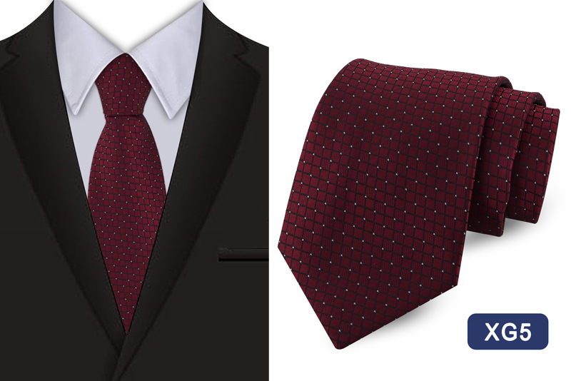 Corbata De Poliéster Jacquard De Negocios A Cuadros De Color Sólido Para Hombre Al Por Mayor display picture 5