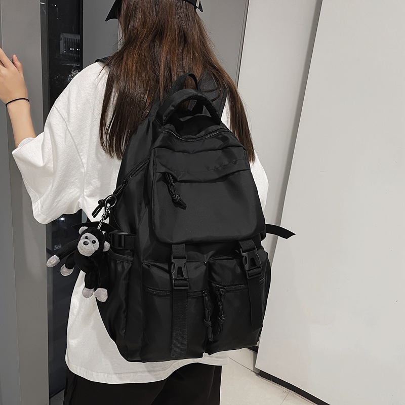 Casual Backpack Women's Trendy Cool Backpack Water-repellent Multi-layer Backpack Junior Senior high school Student Computer Bag Travel Backpack