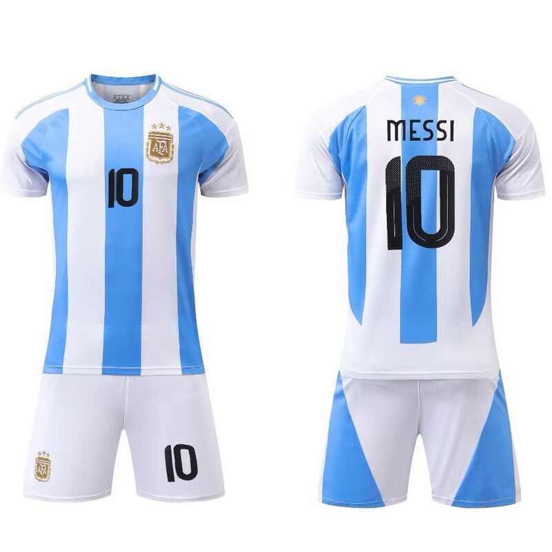 24-25 Argentina Home Team Number 10 National Team Football Uniform Children's and Adult Set Size 14-3XL