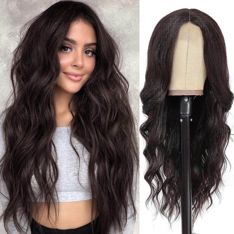 Cross-Border Wigs for European and American Women, Small Lace, Middle Part, Large Wavy Long Curly Hair Wig, Lace Wigs13.4 Wig