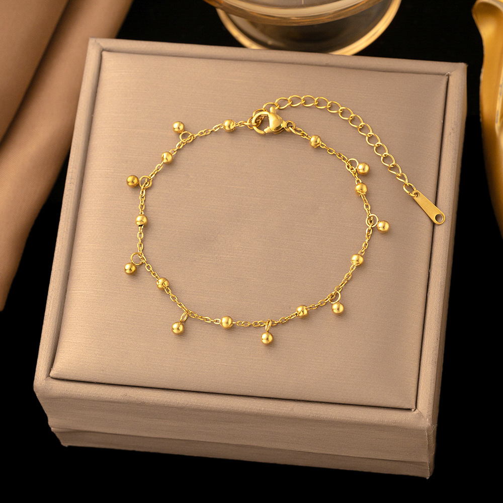 29【e2092】ball chain bracelet gold 8