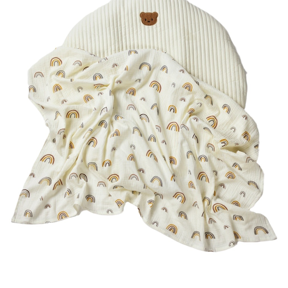 Oso impreso Manta de algodón de doble capa manta de gasa manta de bebé Toalla de baño manta de bebé envoltura toalla swaddling