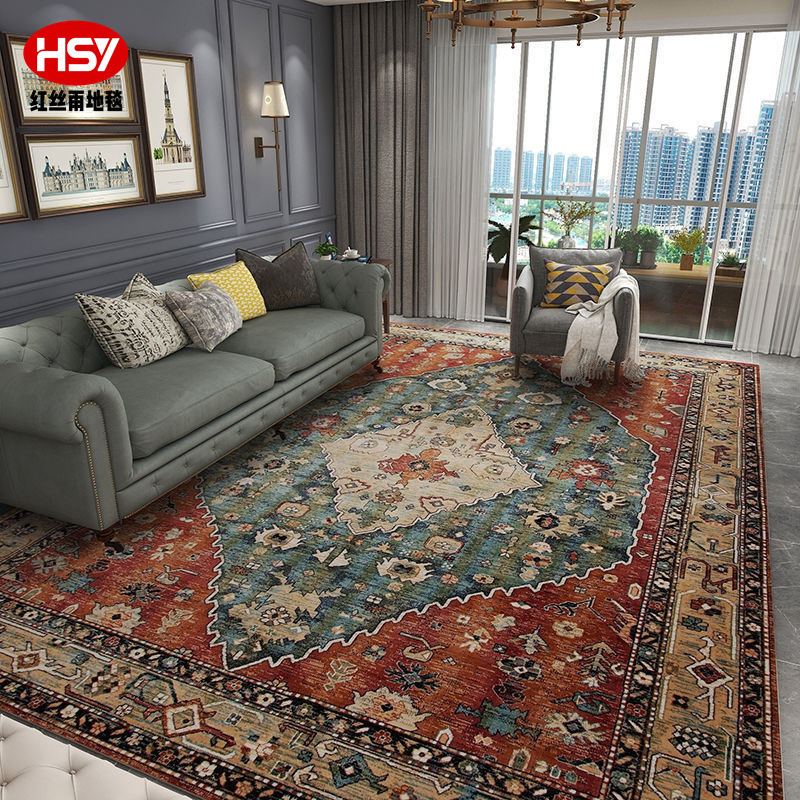 Turkish ethnic style carpet Persian American retro living room sofa coffee table carpet home bedroom bedside floor mat