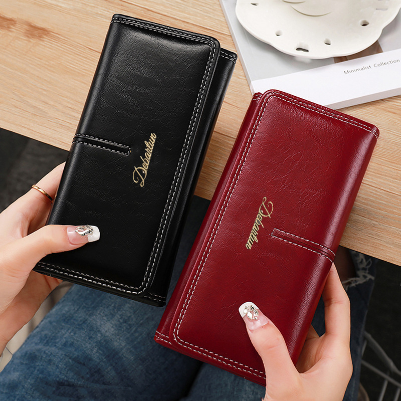 Women's Wallet Korean Style New High-End Long Fashion Zipper Multi-Functional Buckle Large Capacity Casual Clutch Bag Women's Wallet Korean Style New High-End Long Fashion Zipper Multi-Functional Buckle Large Capacity Casual Clutch Bag