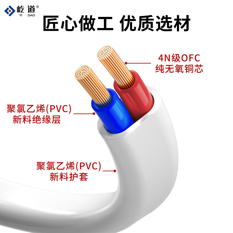无氧铜RVVB白色扁形护套电线芯. . . 平方家用平行线
