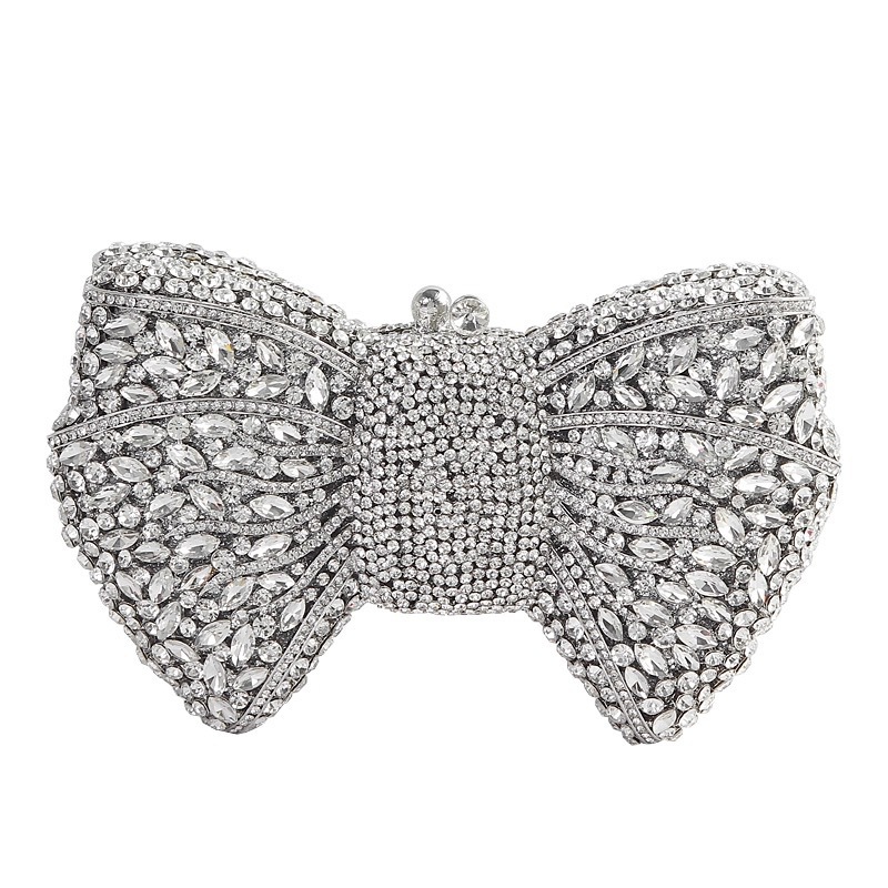 New Bow Clutch bag arco con diamantes bolsas de cena bolsas de vestido de banquete europeas y estadounidenses bolsas de mano de diamantes