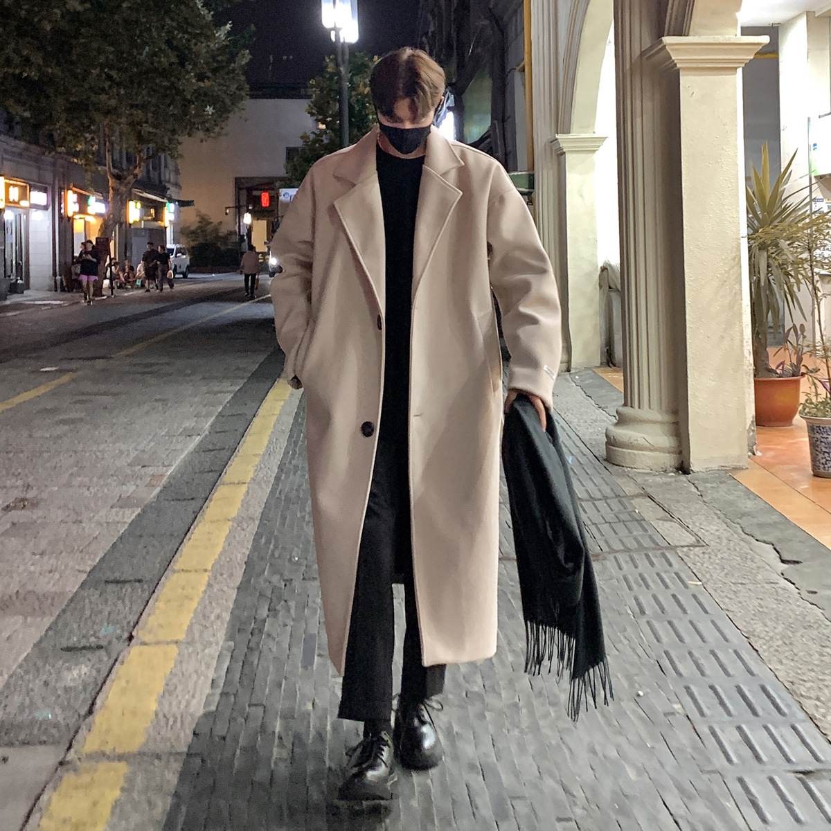 Estilo coreano abrigo de lana estilo británico 2023 otoño e invierno de media longitud sobre la rodilla gabardina F627