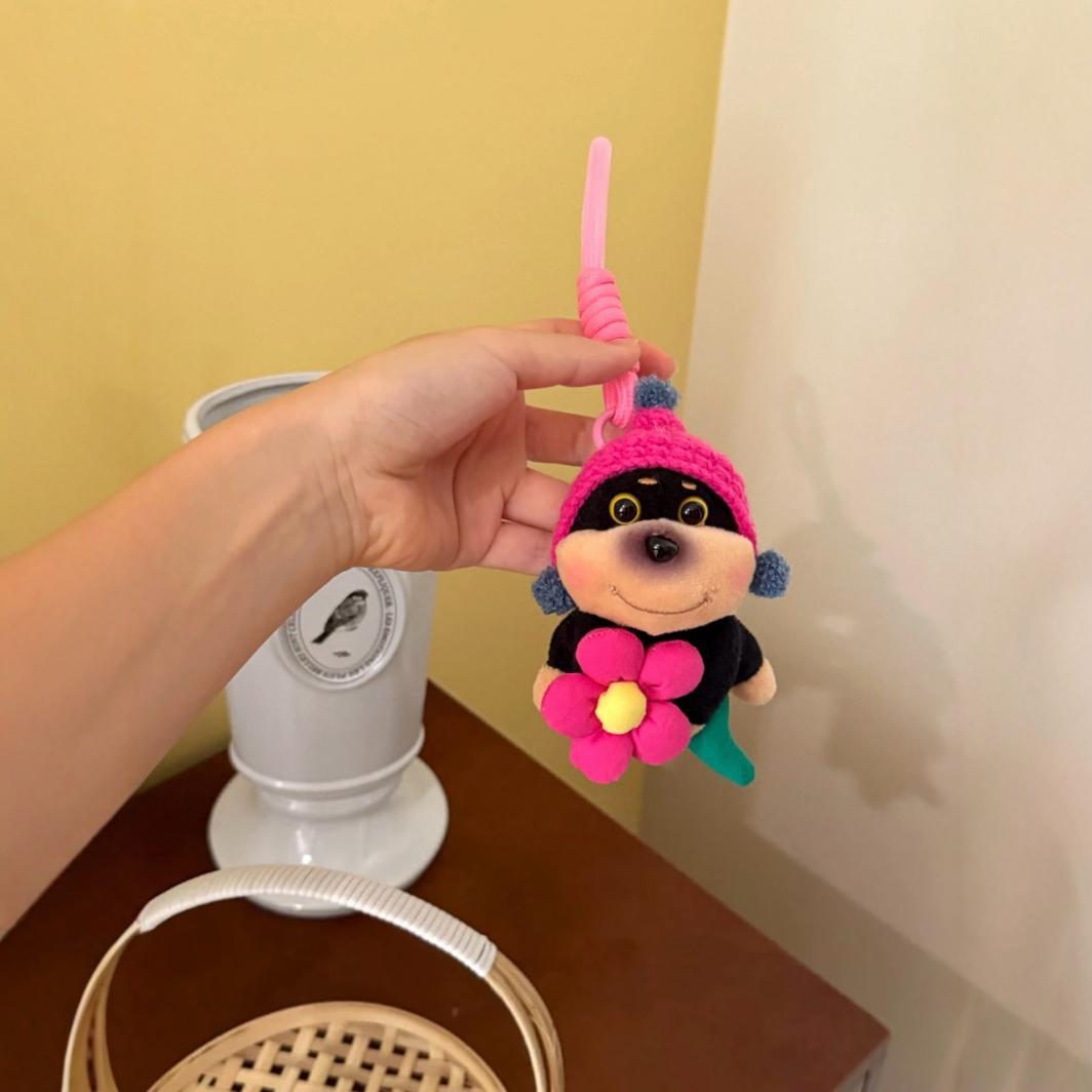 Niedliche Biene Welpen Tasche Anhänger für Mädchen Plüsch Puppe Schlüsselanhänger Spielzeug Nische High-End-Rucksack Dekoration_voghion.com