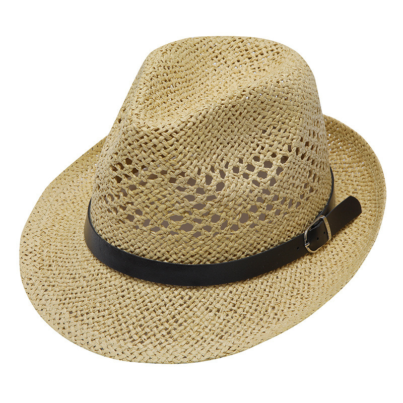 2022 spring and summer European and American new hand-woven straw hat curling paper straw hat Jazz Hat sun protection sun shade straw hat
