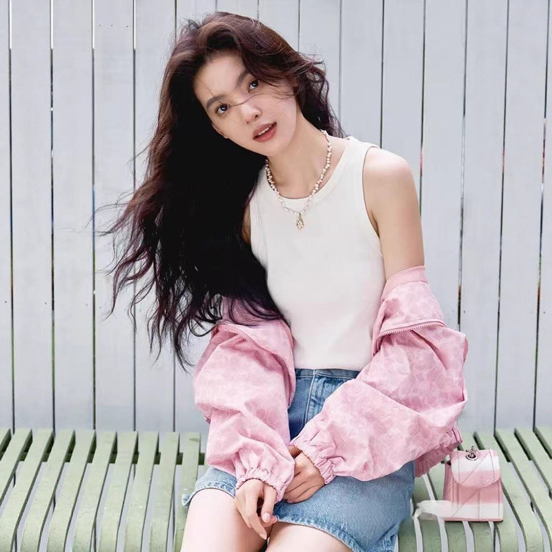 2025秋季新款美式轻奢满印夹克棒球服印花翻领夹克时尚潮流外套女|undefined
