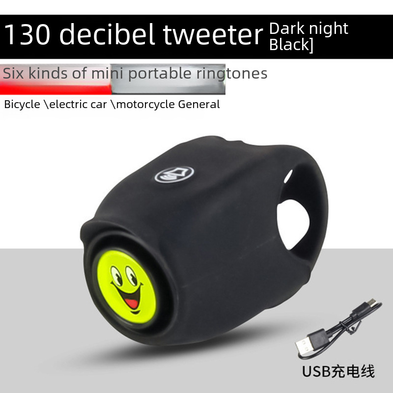 Bicycle Horn, Mountain Bike Bell, Super Loud, Colorful Silicone Bell for Fixed-Gear Bikes, Personalized Electronic Purple Bell for Cycling