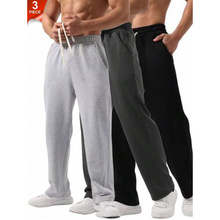 Y 65734 Fleece Lined Drawstring Wide Leg Sweatpants ���޳���