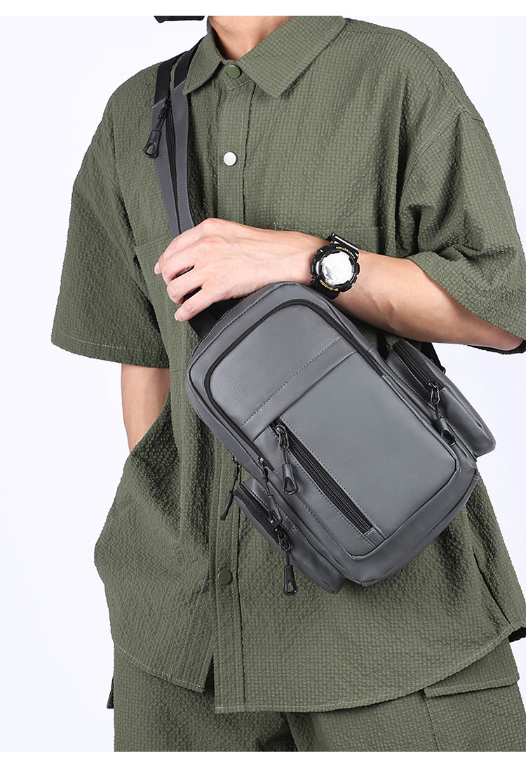 New men's chest bag, water-resistant, cross-border Oxford fabric, suitable for both shoulder and single shoulder, business men's computer backpack undefined