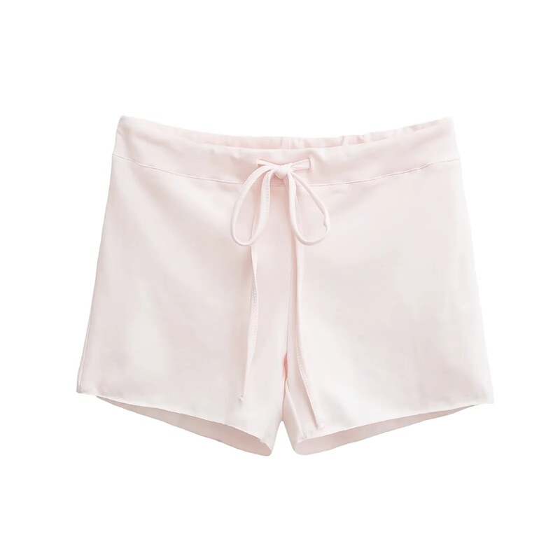 2025 New Summer High-Waisted Drawstring Shorts That Cover the Buttocks and Look Slimming Look Elastic Cycling Fitness Yoga Bottoming Hot Pants for Women