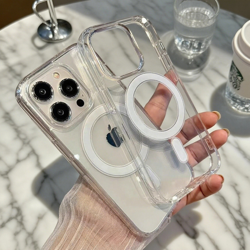 Transparent Magnetic Phone Case Suitable for Iphone18Pro Acrylic Magsafe Large Hole Iphone17Pm Phone Case Transparent Magnetic Phone Case Suitable for Iphone18Pro Acrylic Magsafe Large Hole Iphone17Pm Phone Case