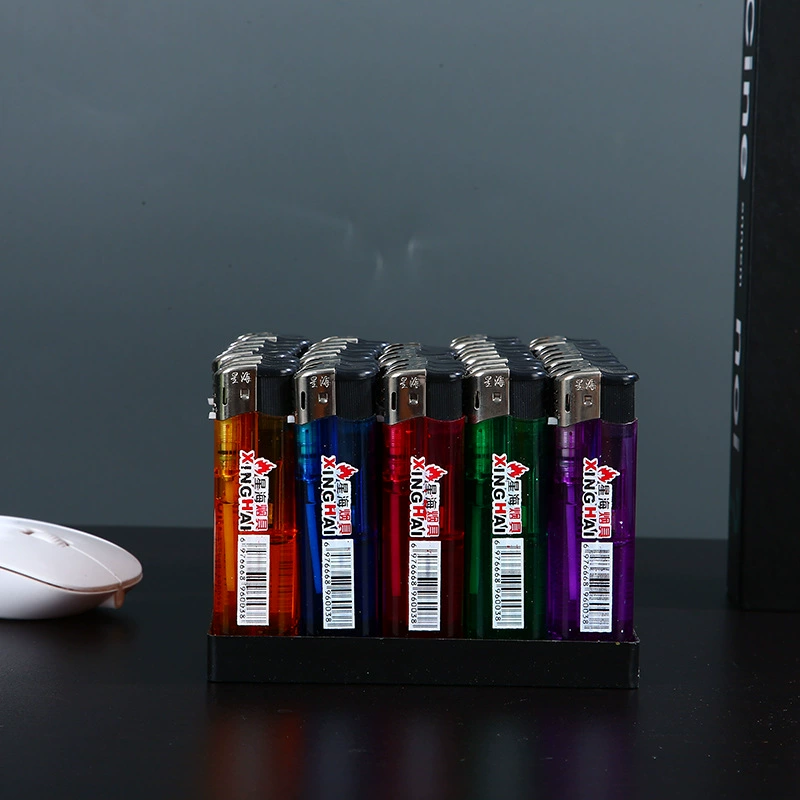 Xinghai 24 новая фабрика прямых продаж индивидуальная черная трехцветная яркая зажигалка утолщение ветра может быть надувной заводской оптовой пластиковой