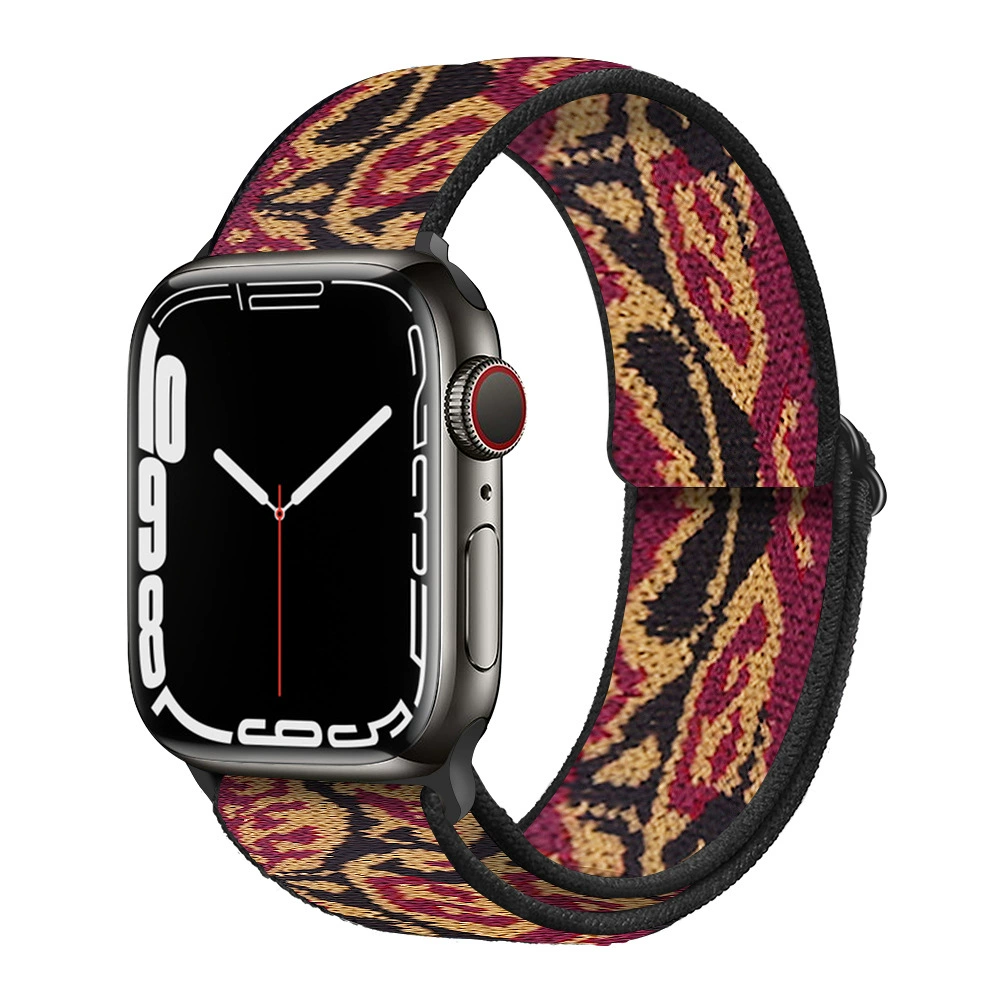 Ремешок для часов (Apple) для Apple Watch 5/6/7/8/SE, эластичный нейлоновый, пластиковый разъём, мультиразмер