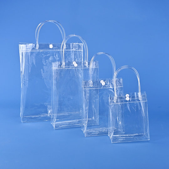 Ready-Made Pvc Plastic Handbag Transparent Hose Thickeneded Red Wine Packaging Bag Souvenir Bag Customization