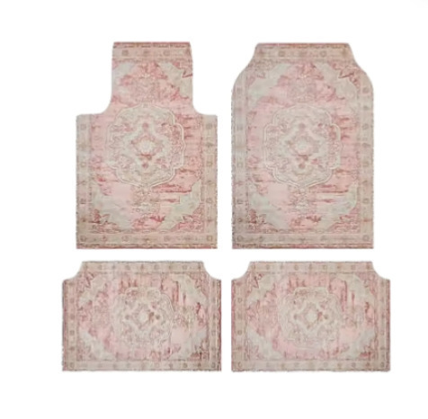 Temu Label Cross-Border Bohemian Style Foot Mats for Home Use, Dirt-Resistant and Non-Slip, Four-Piece Set, Car Floor Mats Available for Dropshipping