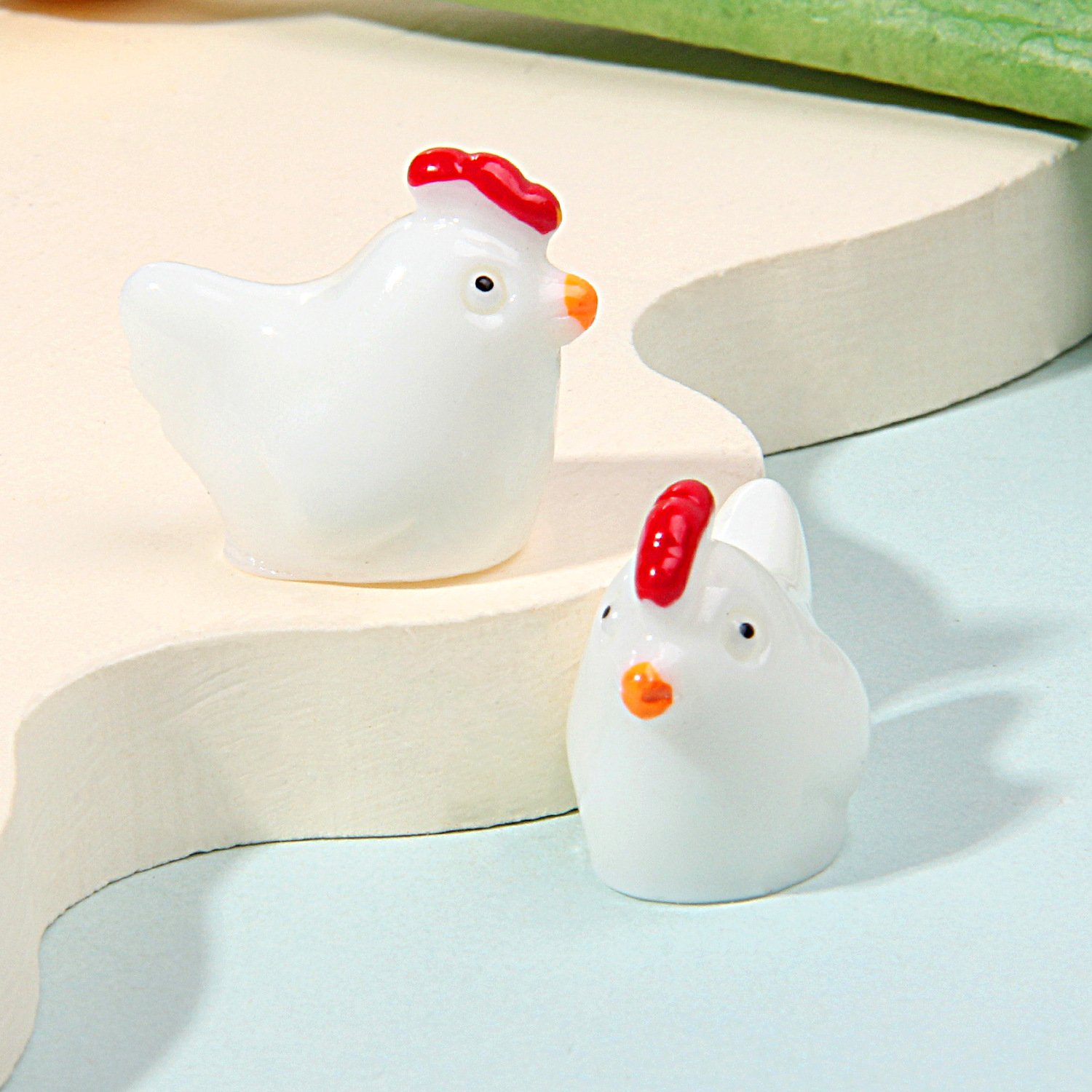 Adornos de resina en miniatura de animales tridimensionales, vaca, panda, micro-paisaje, accesorios para pendientes de jardinería.