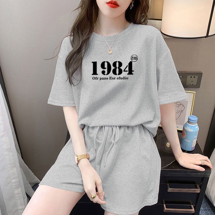 Women' Summer 2026 New Fahion Looe Korean Style Hooded Short Sleeve Sweathirt Caual Two-Piece Set With Sport_ecoleips.com
