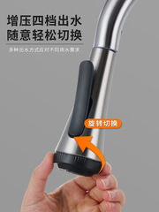 444Z批發抽拉式廚房水龍頭冷熱家用可伸縮防濺水全銅不鏽鋼洗菜盆