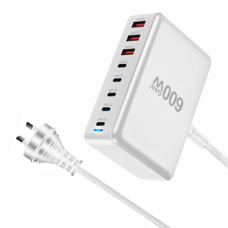 新しい 600 ワット窒化ガリウム PD3.1 デスクトップ充電器 5C3A 充電器多機能 PD 高速充電アダプタ|undefined