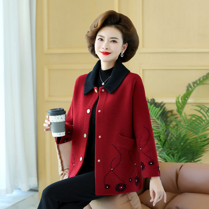 妈妈春装2025新款洋气高贵时尚春秋外套女大码中老年婆婆婚宴装