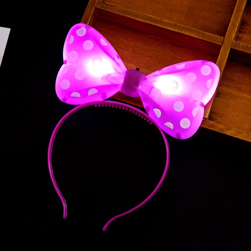 Korean version of luminous bow, hairband, glitter hairpin, Minnie headband, concert headband, night market wholesale