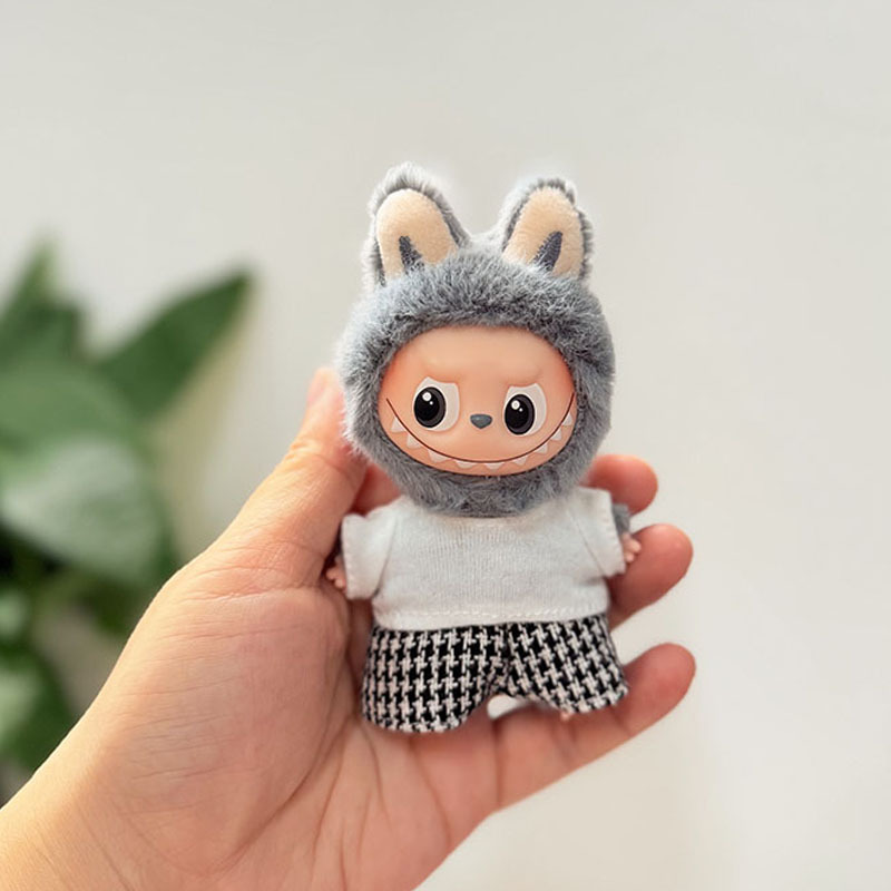 迷你版4.0LABUBU搪胶脸毛绒盲盒玩偶衣服圣诞套装小鼻嘎心底密码|undefined