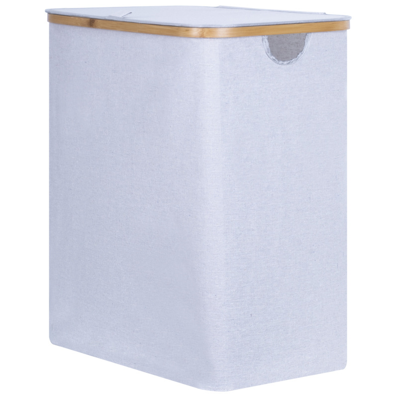 Fábrica de Venta caliente transfronteriza luz canasta de lavandería de lujo canasta de lavandería doméstica canasta de almacenamiento de clasificación de separación de lavandería de alta gama con tapa