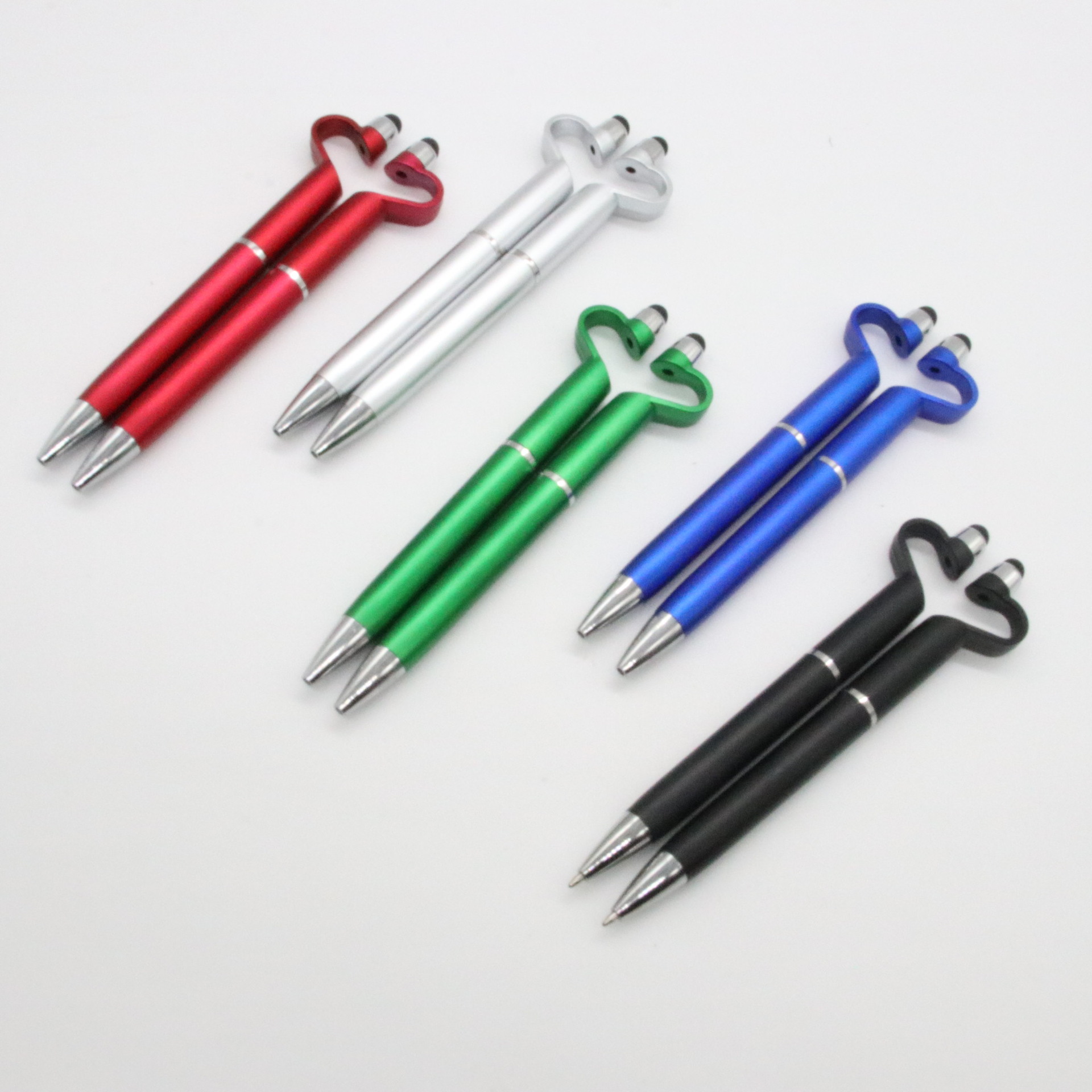 Plástico tres en uno multifuncional bolígrafo teléfono móvil titular pluma pantalla táctil pluma Impresión logotipo transfronterizo pluma aceite