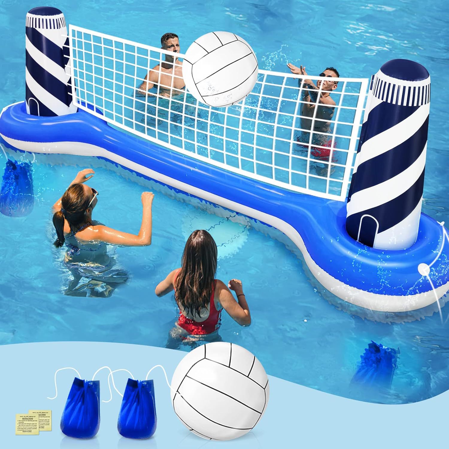 Manufacturer Pool Pvc Inflatable Volleyball Stand Multi-Person Water Jialianhua Interactive Toy Summer Party Game