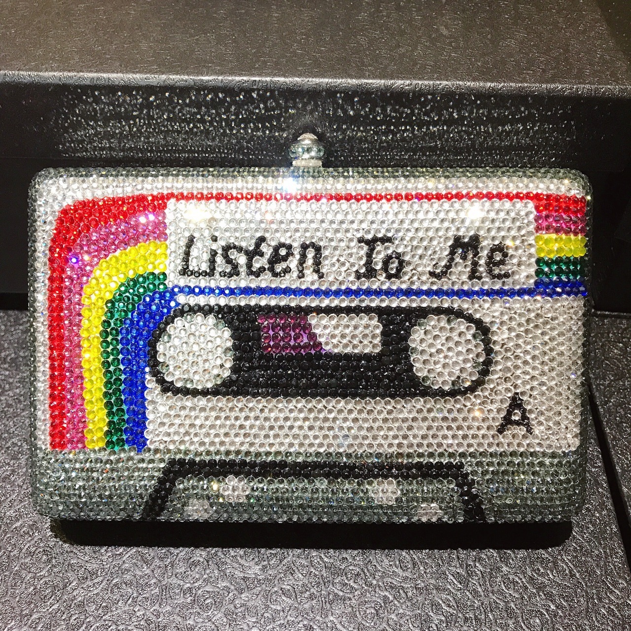Escuchame Cintas de audio Bolsas de cena de diamantes Bolsas de nicho de banquete de cristal
