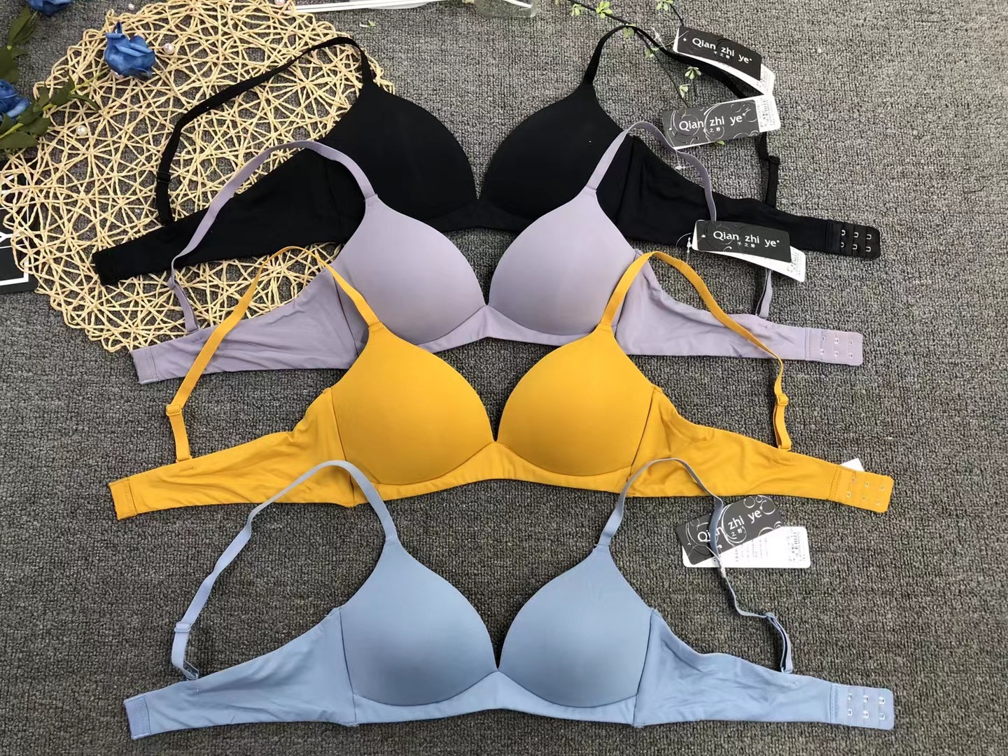 Filipinas Malasia ropa interior brillante sexy sujetador inalámbrico pecho contrayendo sujetador anti-flacidez al por mayor